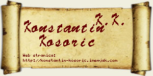 Konstantin Kosorić vizit kartica